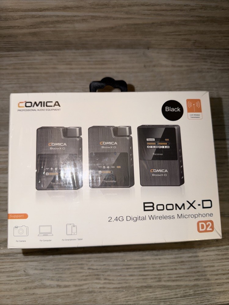 Comica Boom X-D2 (2TX+RX) 2.4G Digital Wireless Microphone - Black