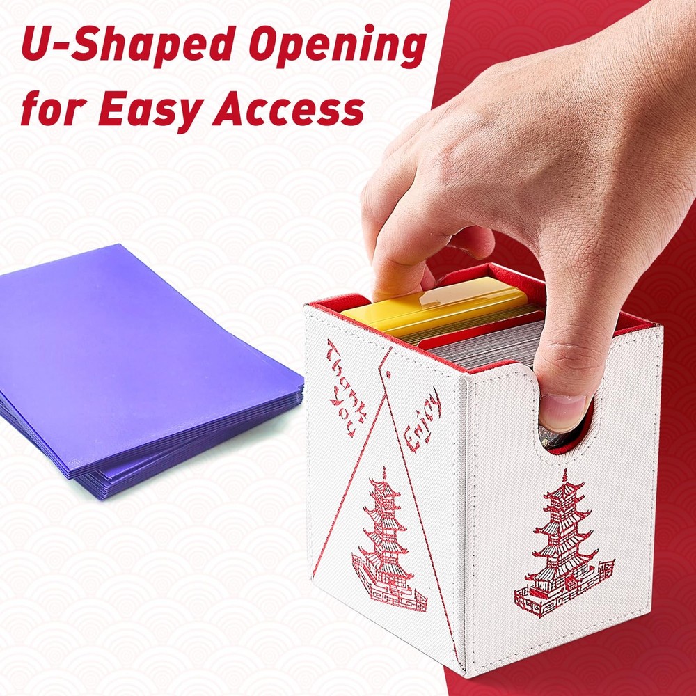 Venssu Chinese Takeout MTG Deck Box, Commander Deck Case Fits 100