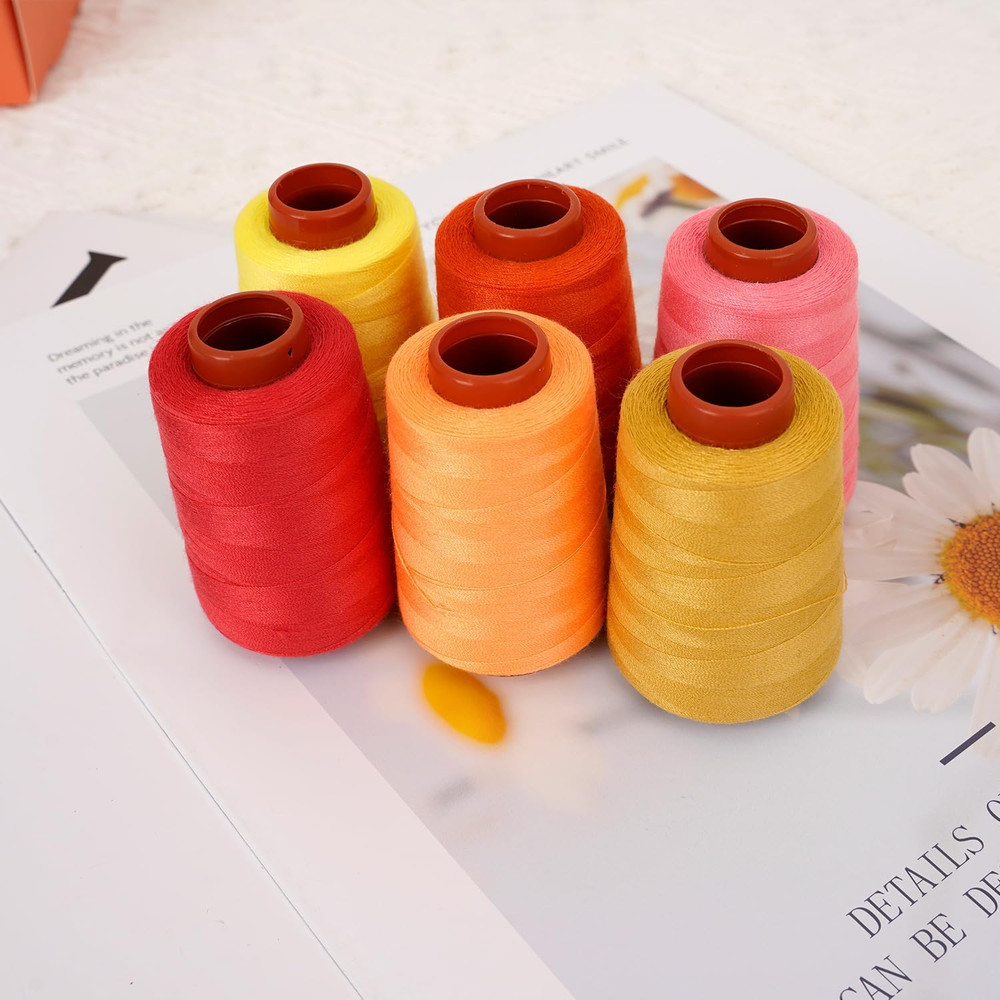 6 Pcs Sewing Thread, All Purpose Sewing Thread, 6 Spools Assorted Colors Each 80