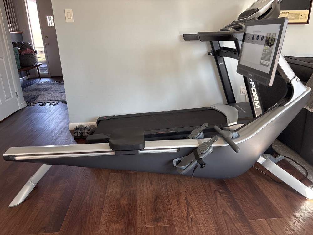 Pro Rowing Machine with Immersive 22" HD Rotating Screen - Stows Upright |