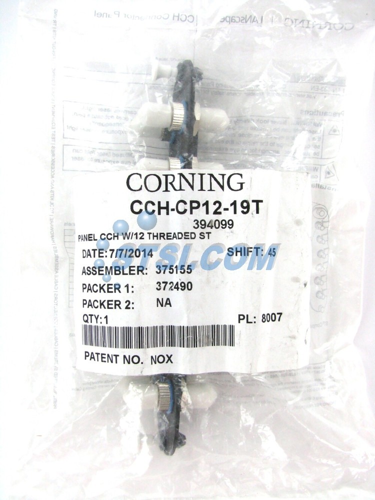 Corning CCH-CP12-19T Patch Panel, 12 ST Simplex OS2 Singlemode Adapters ~STSI