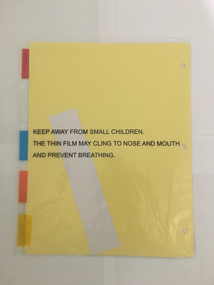 5 Insertable Tab Dividers (Yellow Paper/Multicolor Tabs)