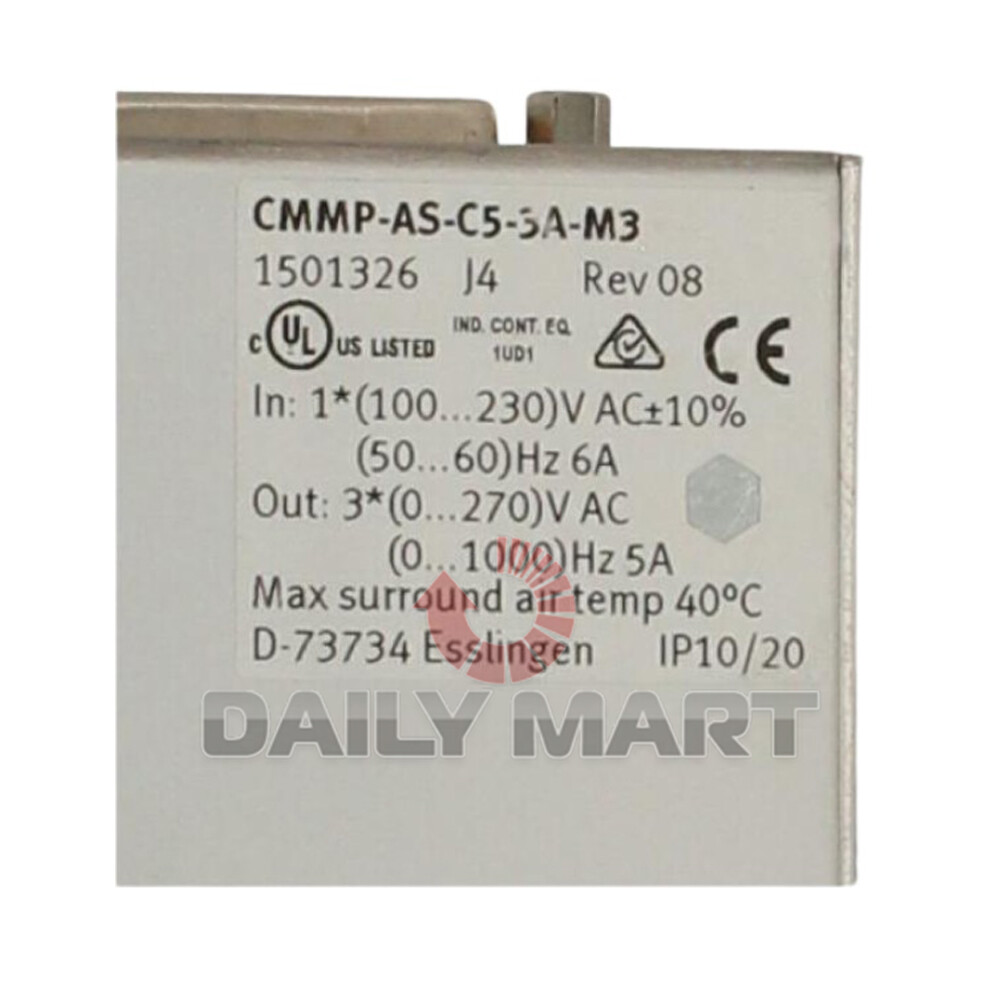 Used & Tested FESTO CMMP-AS-C5-3A-M3 Motor Controller
