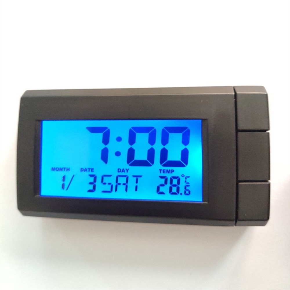 2× Mini Digital LCD Table Auto Car Dashboard Desk Date Time Small Clock