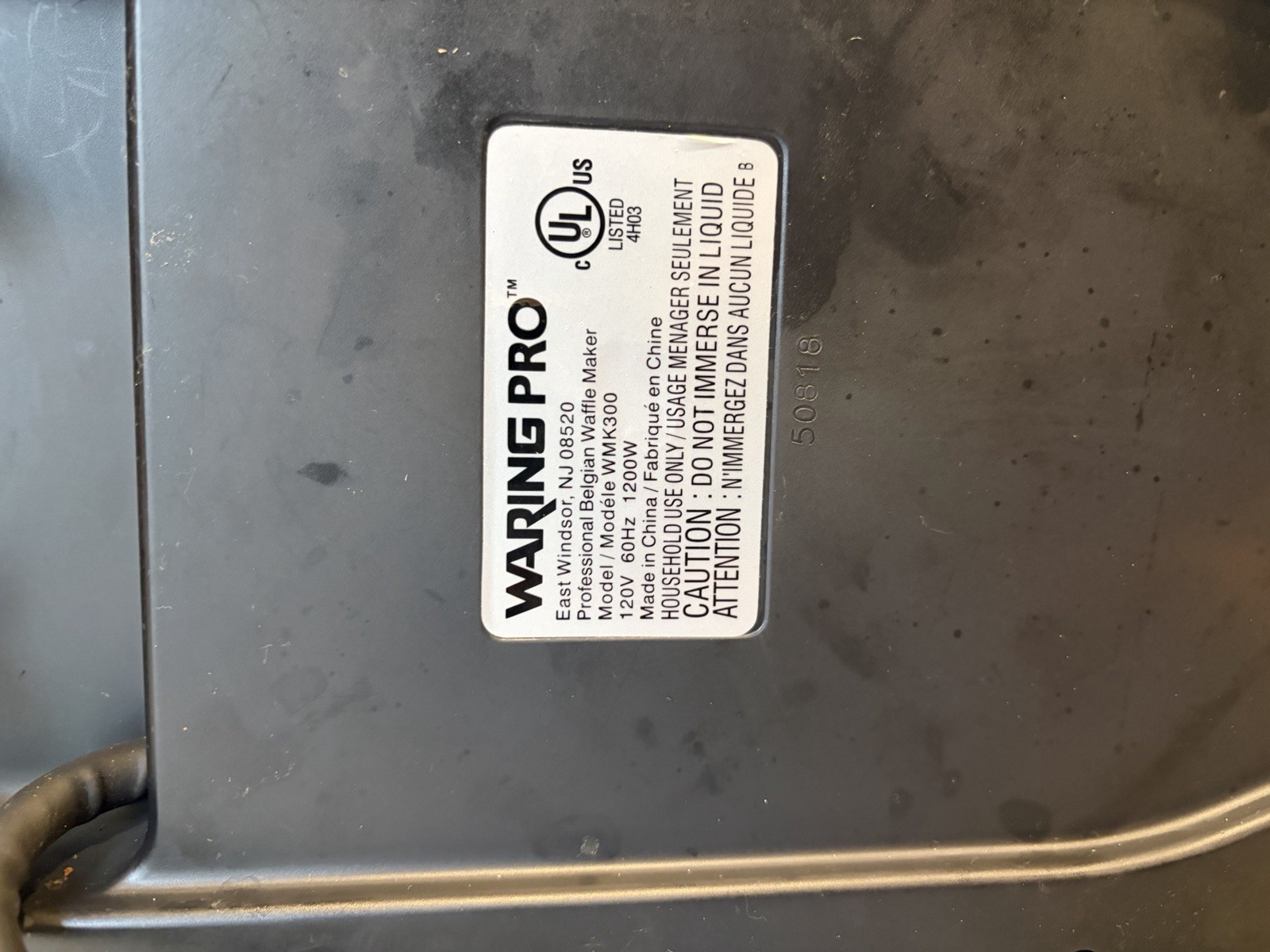 WARING Pro WMK300 Professional Belgian Waffle Maker Silver Used Tested