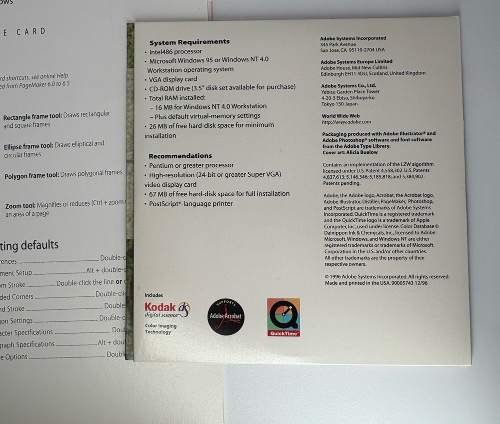 Orig Adobe PageMaker 6.5 | WINDOWS 95 | Official User Guide & Verification Code