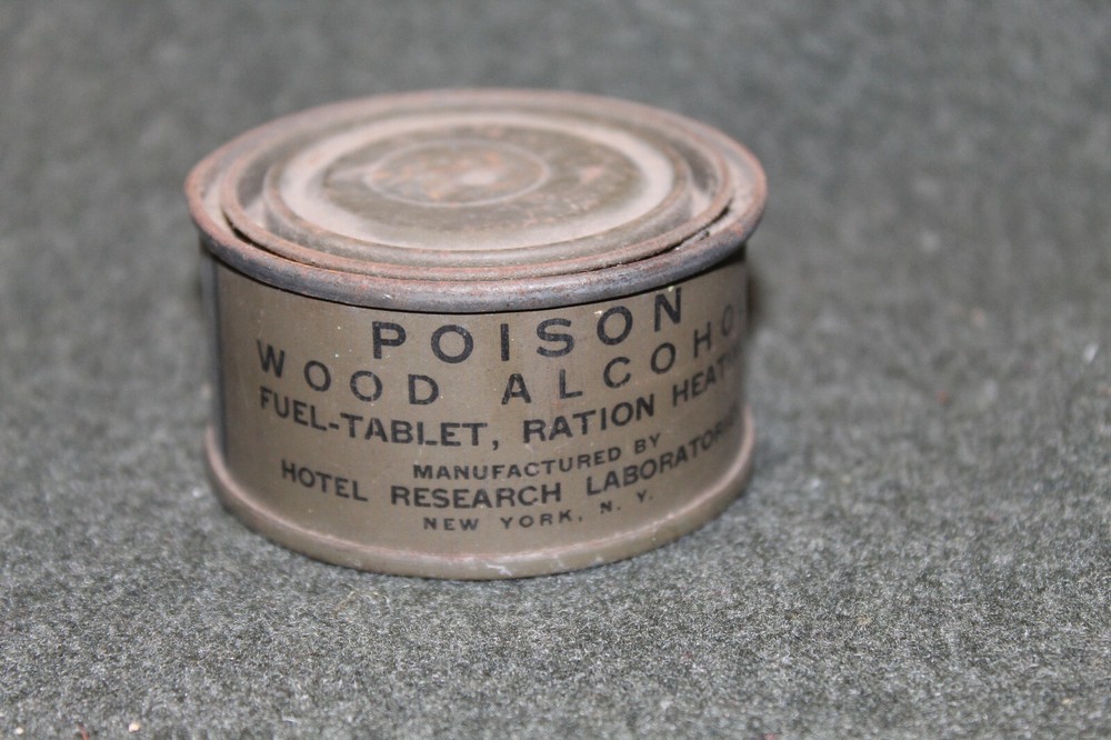 Original WW2 U.S. Army Soldier's Ration Heating OD Metal Can, Full & Well Marked