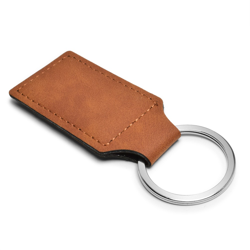 Dodge Journey Rectangular Brown Leather Key Chain Key-ring