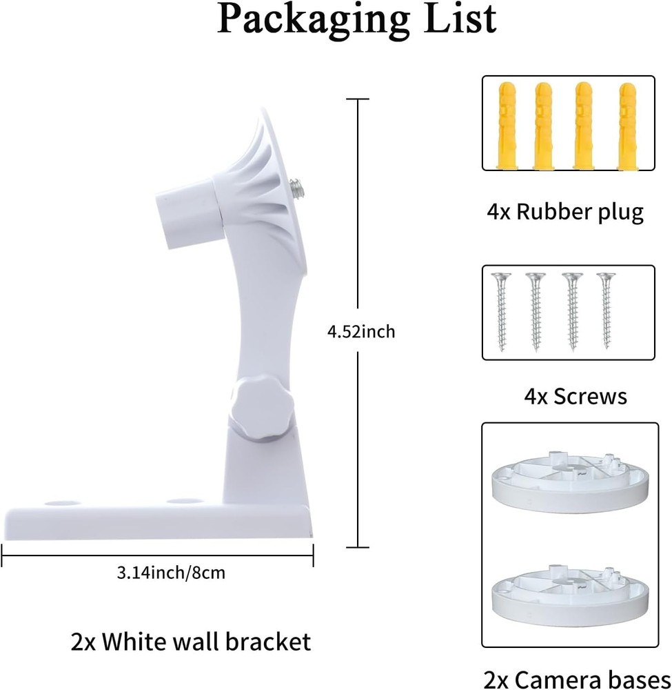 Wall Mount Compatible with Ring Pan Tilt Indoor Camera,Adjustable Wall Mount ...