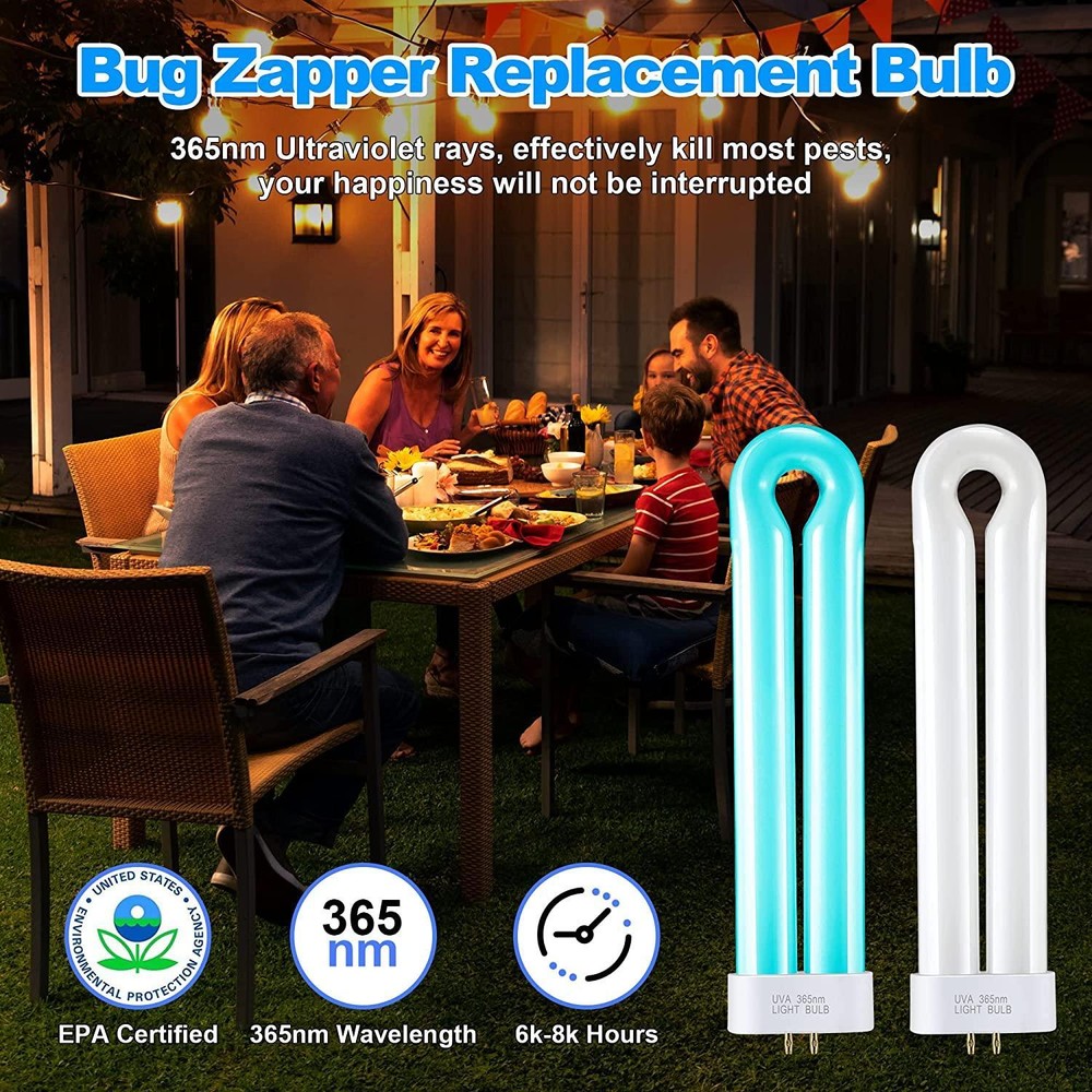 Bug Zapper Replacement Bulbs FUL 15W-BL with Square 4-Pin Base Compatible BK-15D