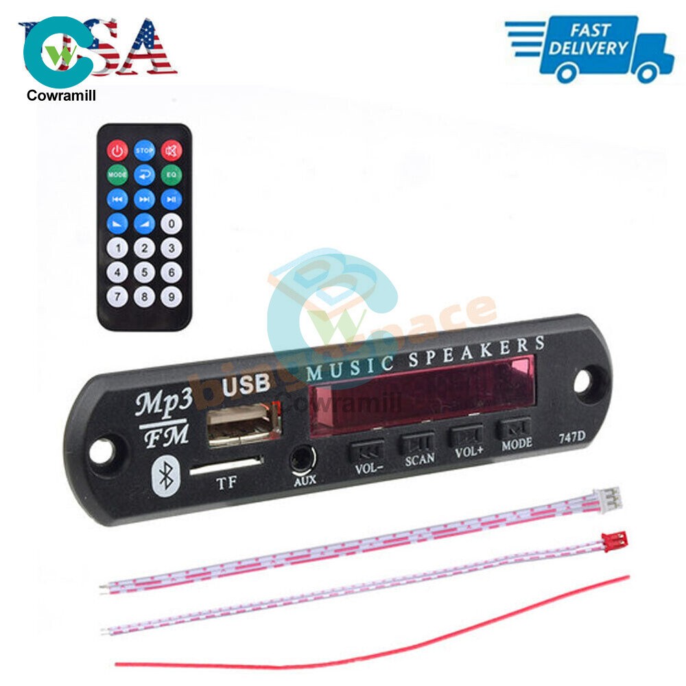 9V 12V MP3 WMA Decoder Board Audio Module Bluetooth 5.0 Music Remote Control Car