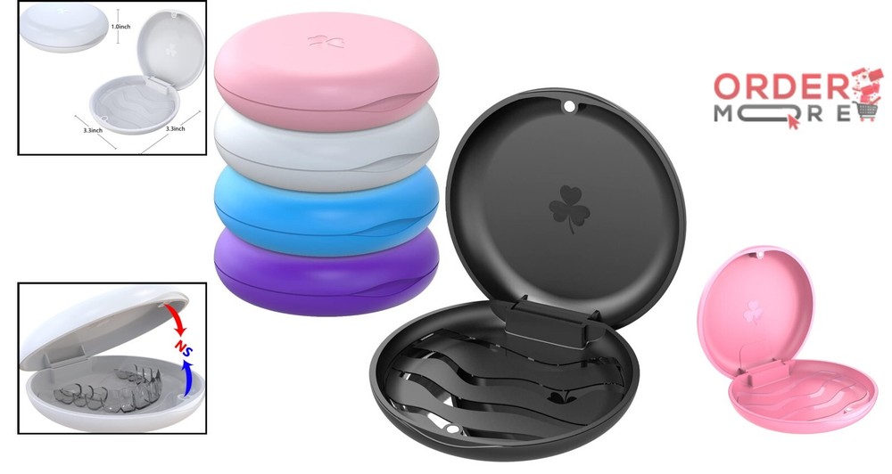 5 Pack Plastic Orthodontic Retainer Cases, Compact, Portable, Travel Use