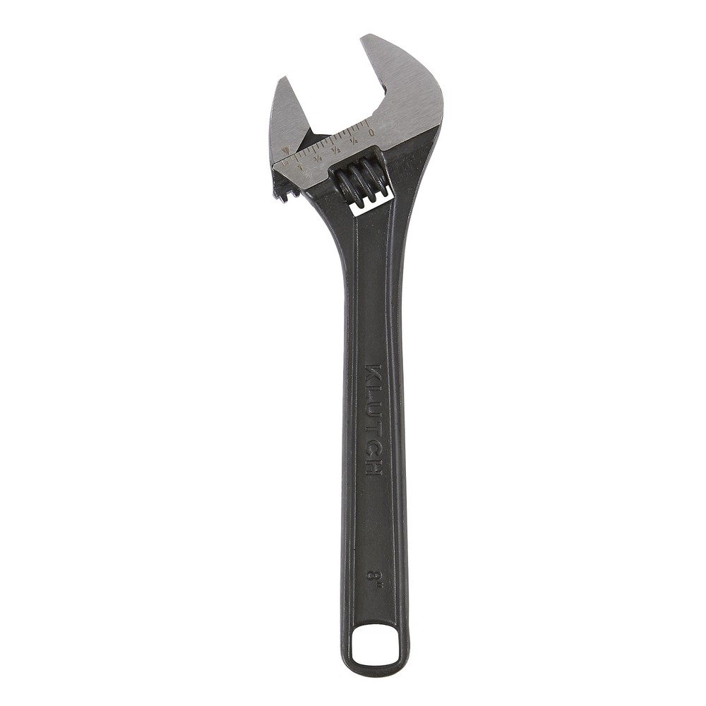 Klutch Adjustable Wrench, 8in., Black Phosphate