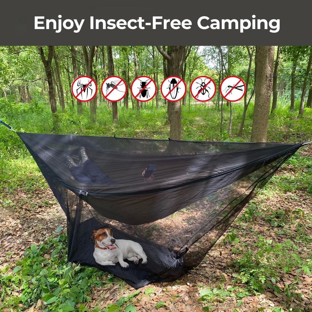 onewind Hammock Mosquito Net, Camping Bug Net with Black - With Floor