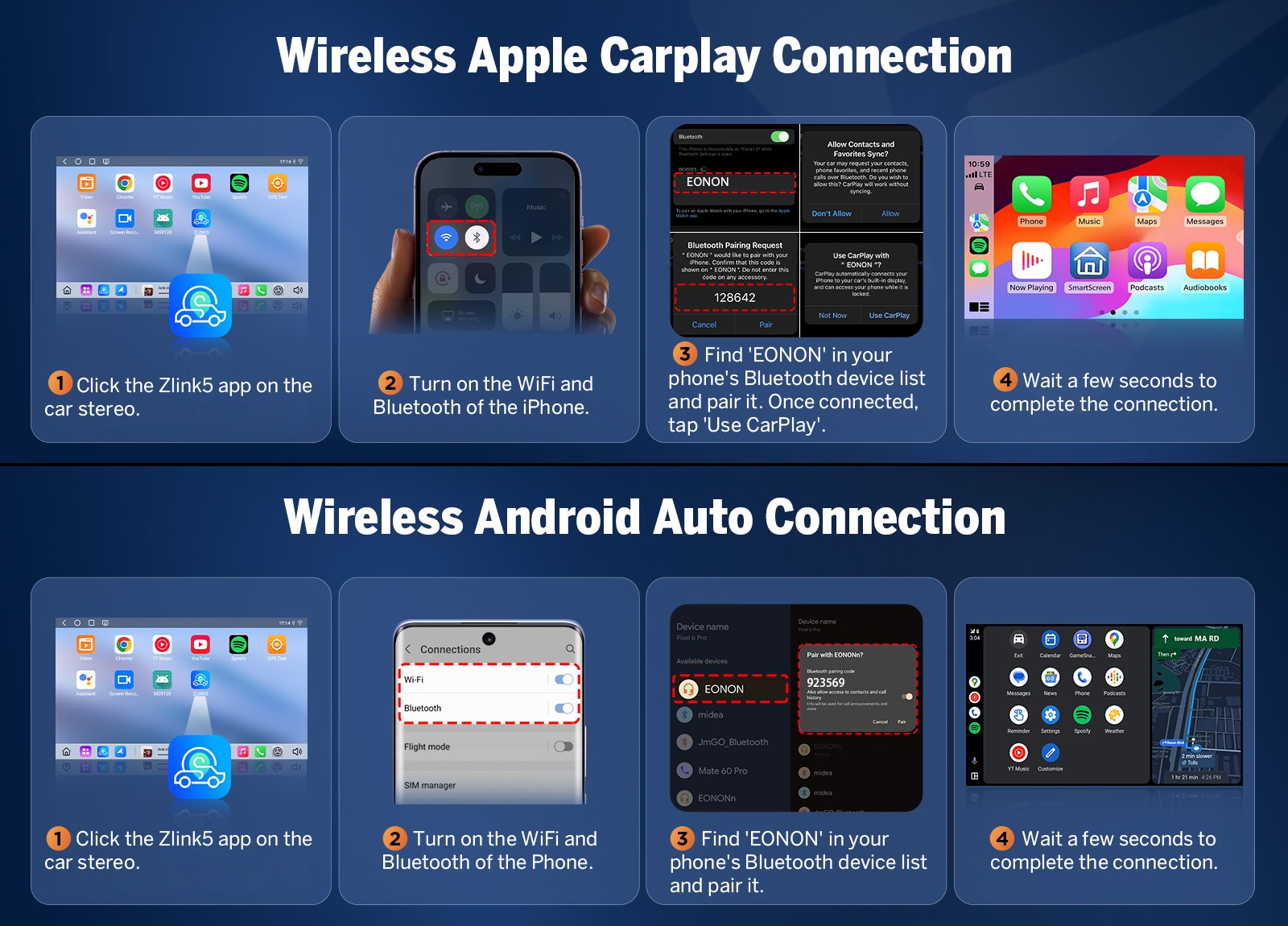 9 inch QLED 6+64 Android Car Stereo GPS Navigation for Ram 1500 2013-2018 4G LTE