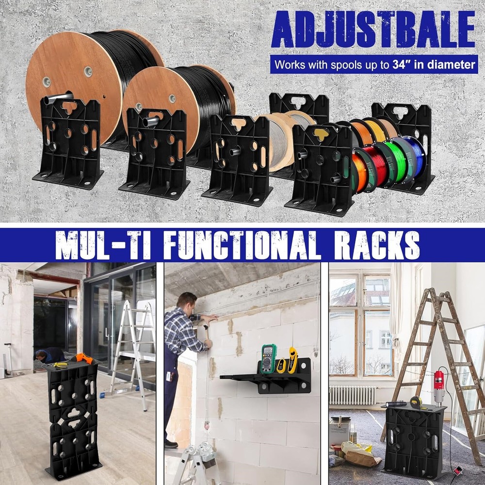 Portable Wire Dispenser Electrical Cable Spool Rack Spool Caddy Wire Roll Holder