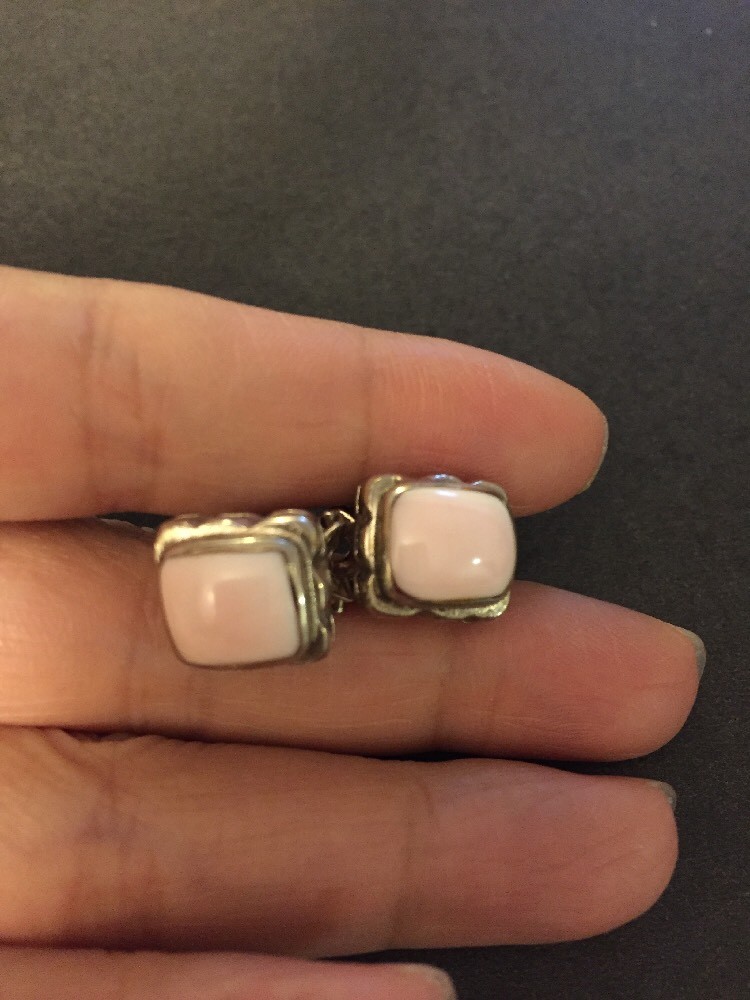 Sterling Silver Pink MOP Ring And Earrings Set