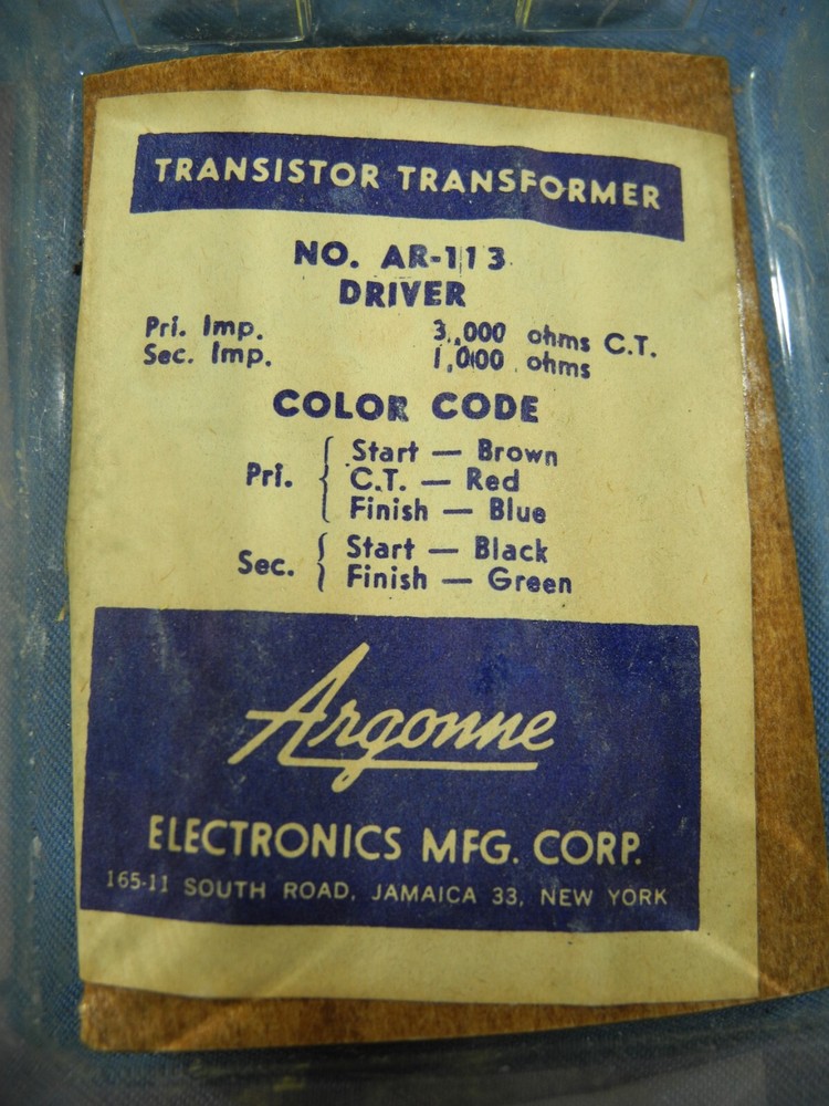 NOS AR113 Transistor Transformer Argonne Electronics MFG. Corp.
