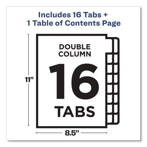 Avery TOC Ready Index Double Column Multicolor Tab Dividers, 16-Tab, 1 Set