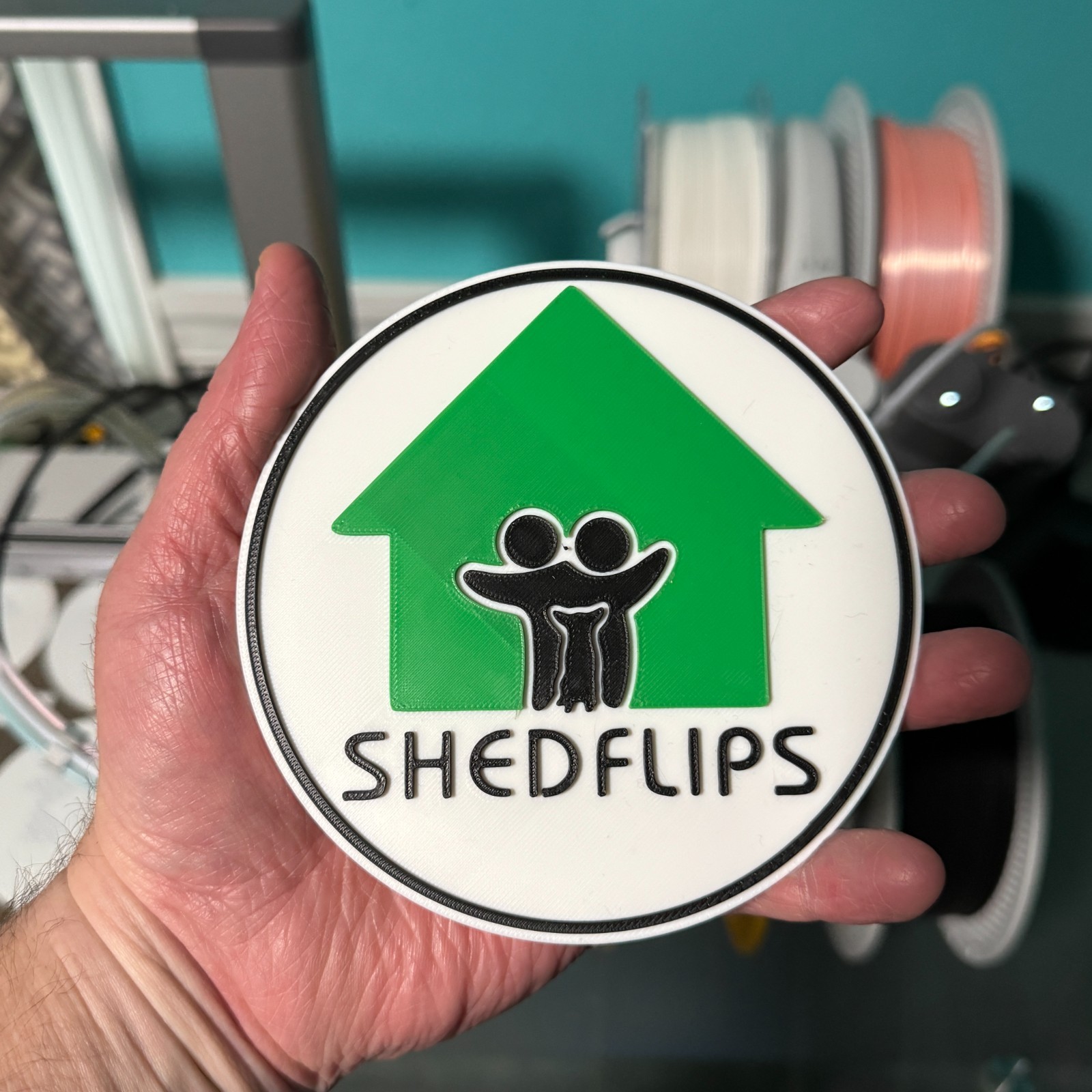 SHED FLIPS - Refrigerator Sign Magnet -4.9" diam. - Signed and #'d - Made in USA