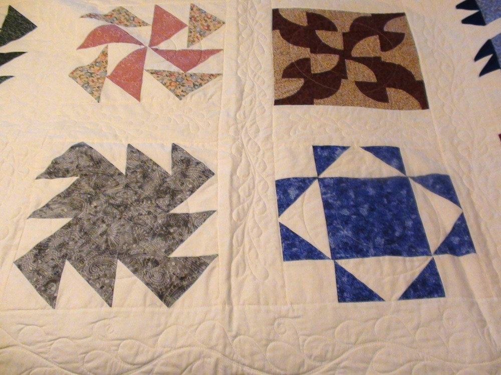Vintage Handmade Patchwork Quilt 72” X 96” 1970s