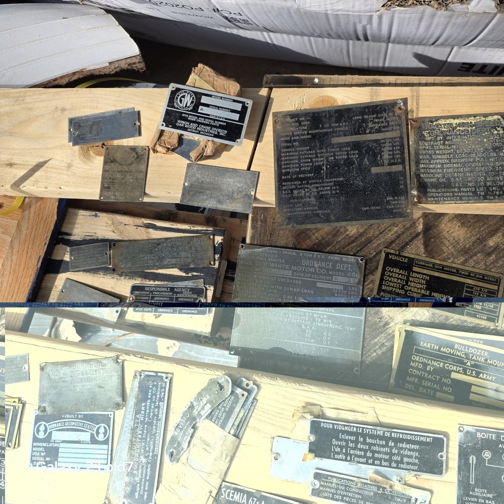 WWll Vehicle Data Plates US & FOREIGN