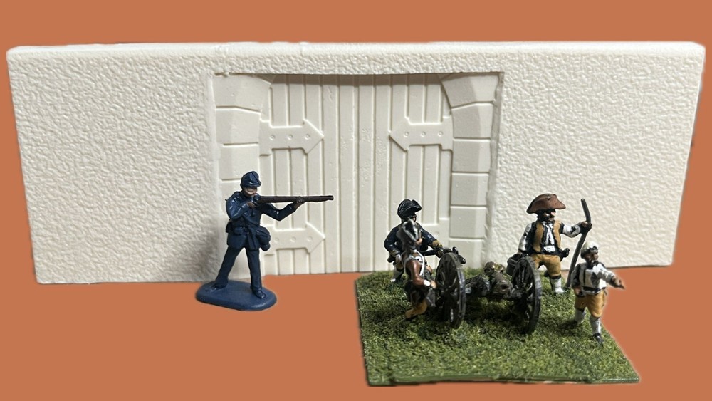 Compound Wall Main Gate and Doors 1/72 Scale (3pcs) Diorama, Gaming