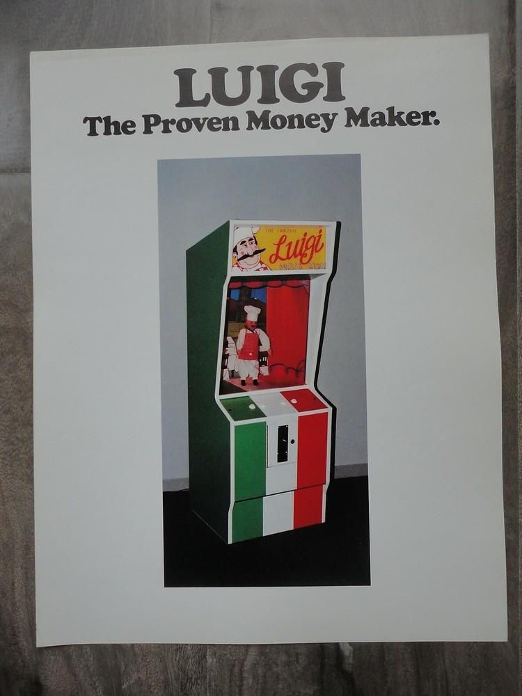 Luigi Pizza Man Arcade Machine Flyer Original Brochure