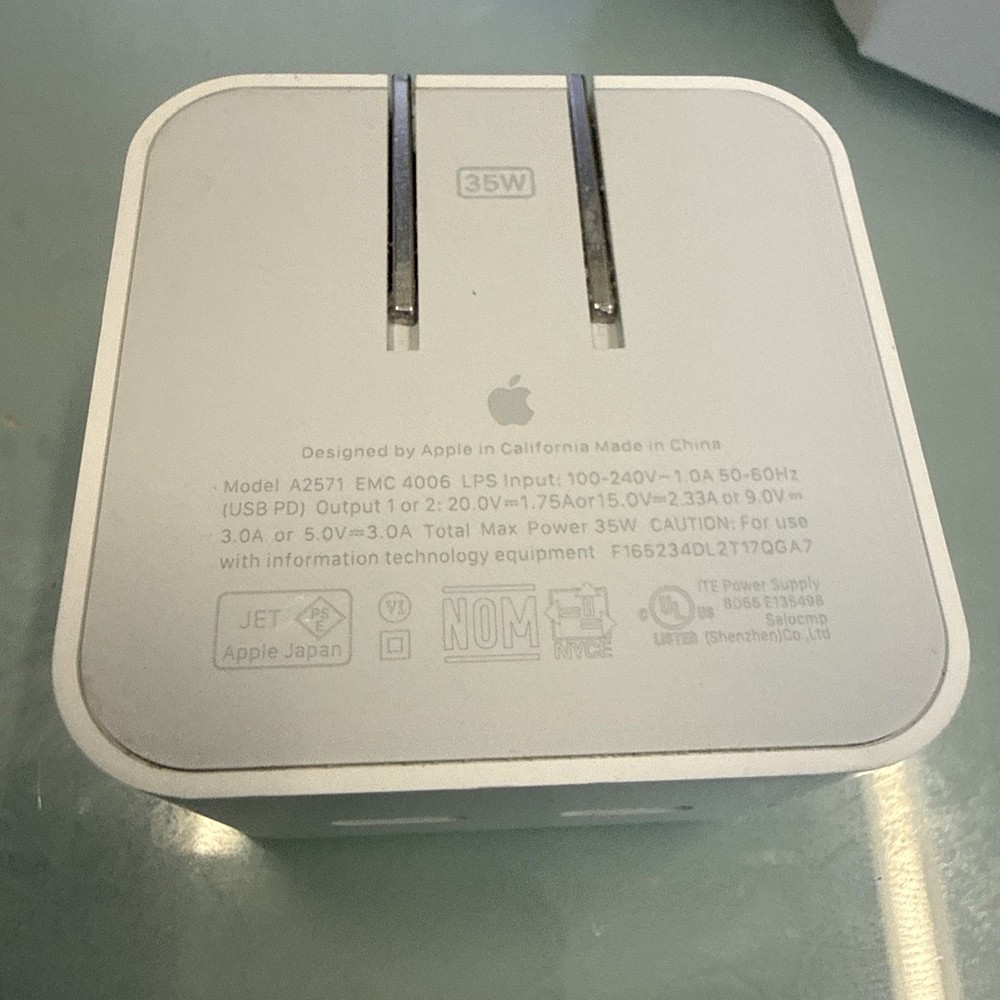 Apple 35W Dual USB-C Port Compact Wall Power adapter  REPLACEMENT