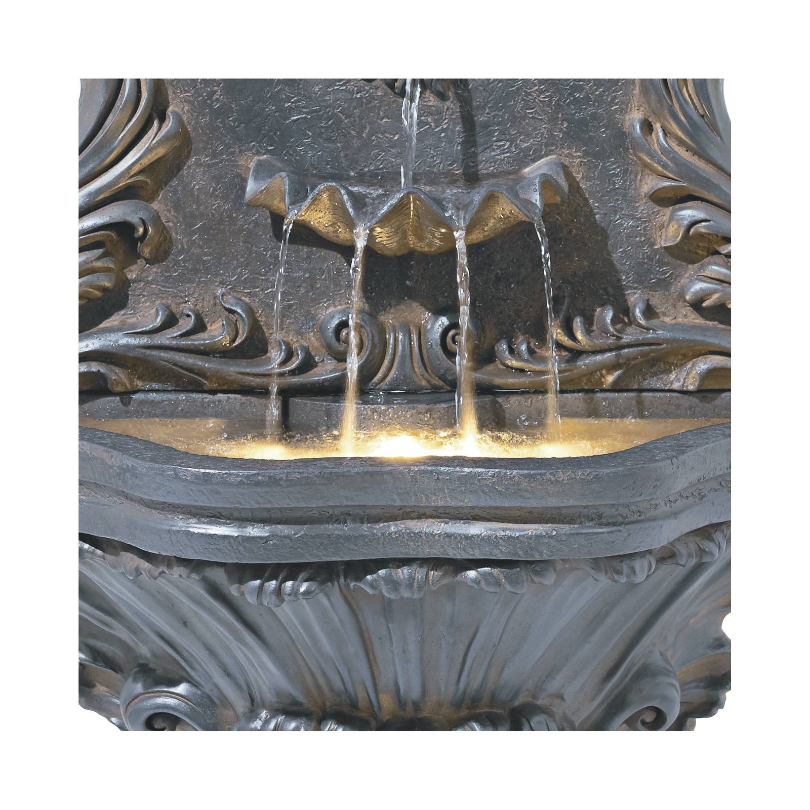 Imperial Lion Acanthus outdoor wall water fountain, 50-inch