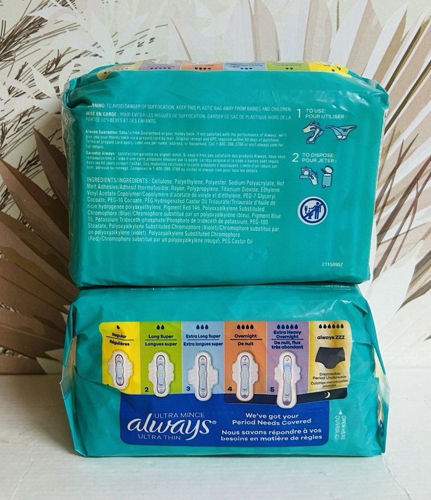 2-Pack Always Ultra Thin Pads with Wings #1 Regular Size