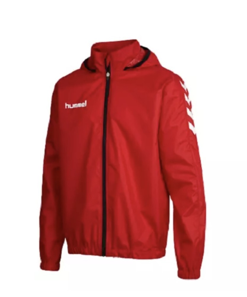 Hummel Core Spray Jacket Waterproof Windcheater Size Large Red