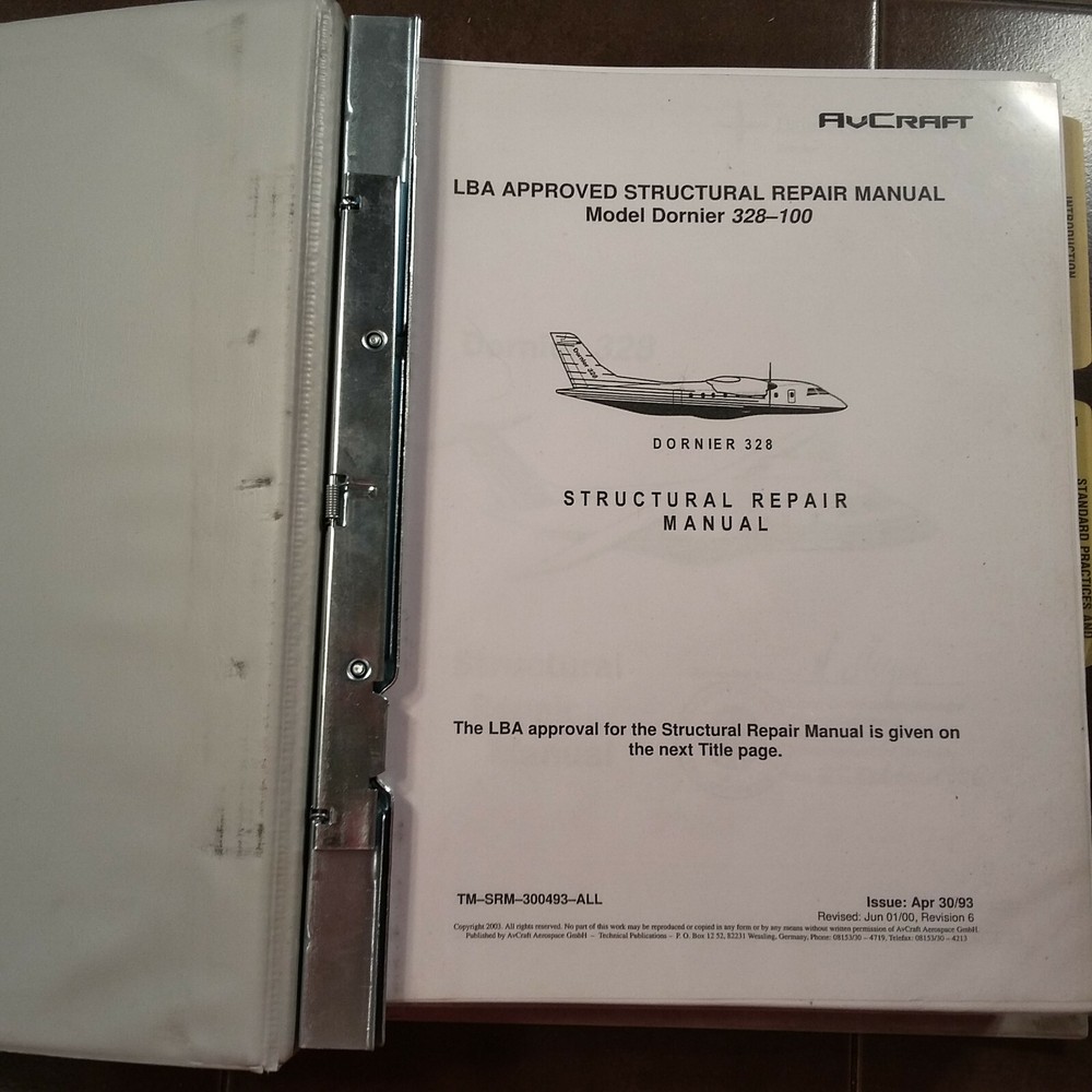 Dornier 328 Structural Repair Manuals, A 2 Vol. Set.