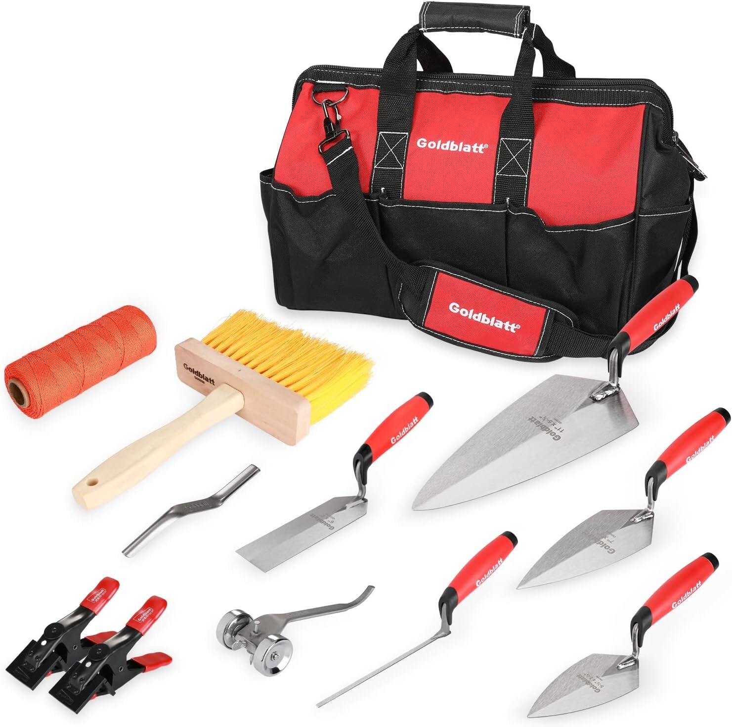 Goldblatt 12PC Masonry Hand Tool Set Organized in Tool Bag Labor-saving NEW