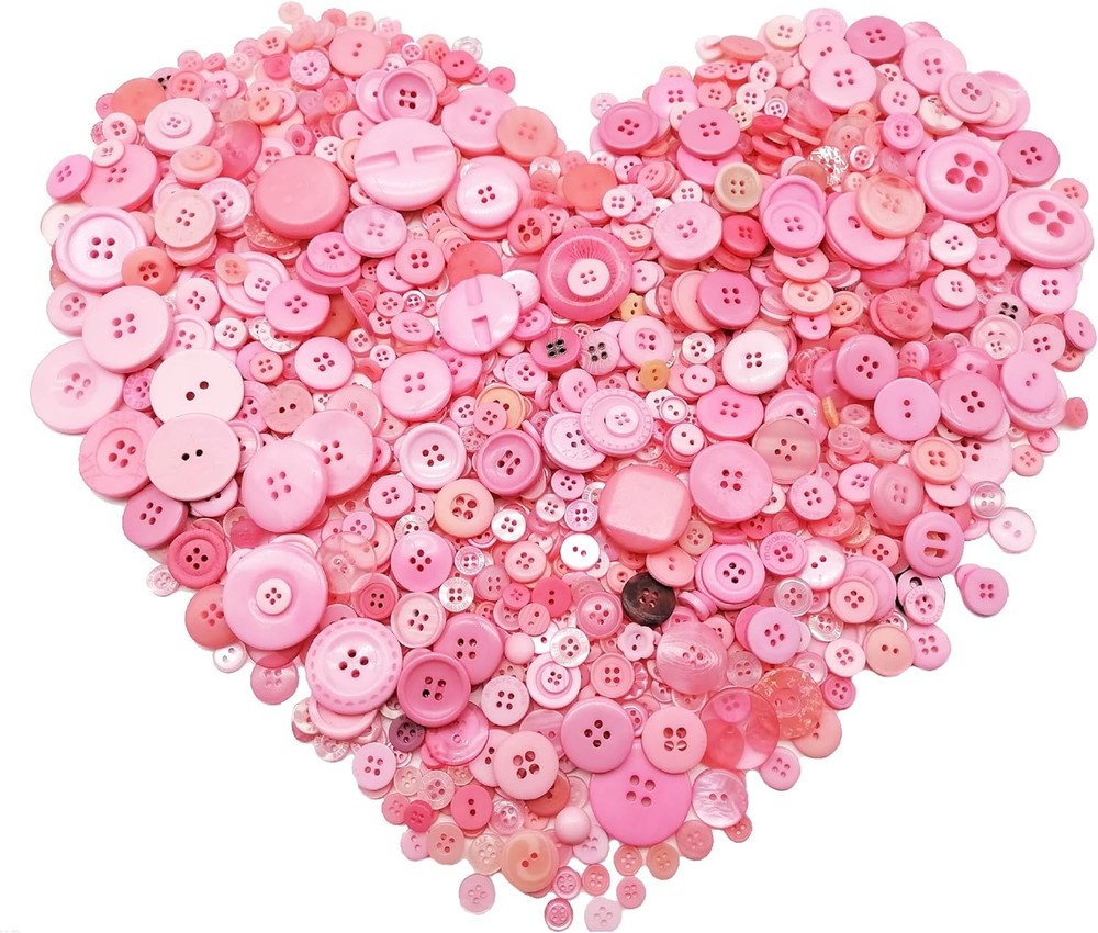 600-700Pcs Pink Buttons for Crafts Bulk Craft Assorted A,