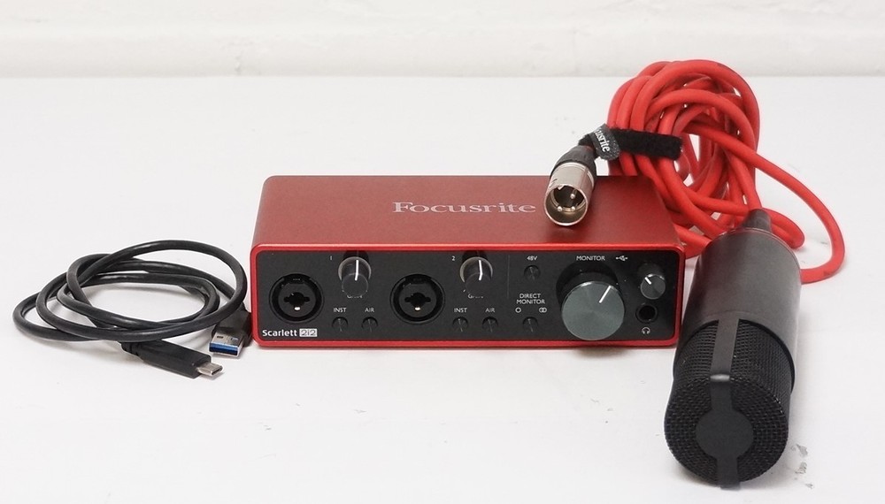 Focusrite Scarlett 2i2 Studio 3rd Gen Audio Interface w/ Mic & Cables