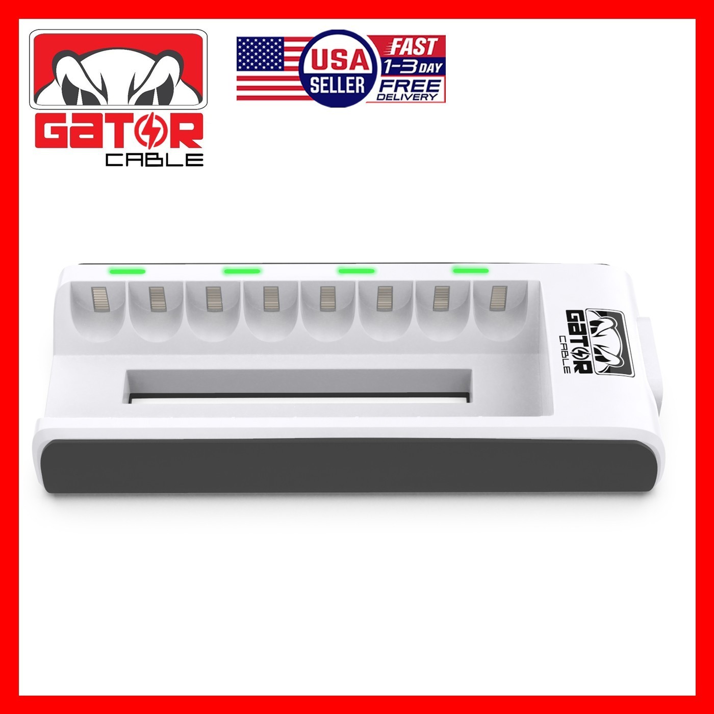 Rechargeable Battery Charger AA AAA Ni-MH Ni-CD Automatic Charged Red LED Light