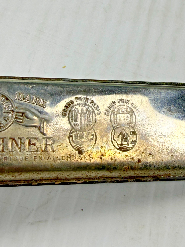 Echo Hohner Harmonica Germany Rusty Antique with Original Box