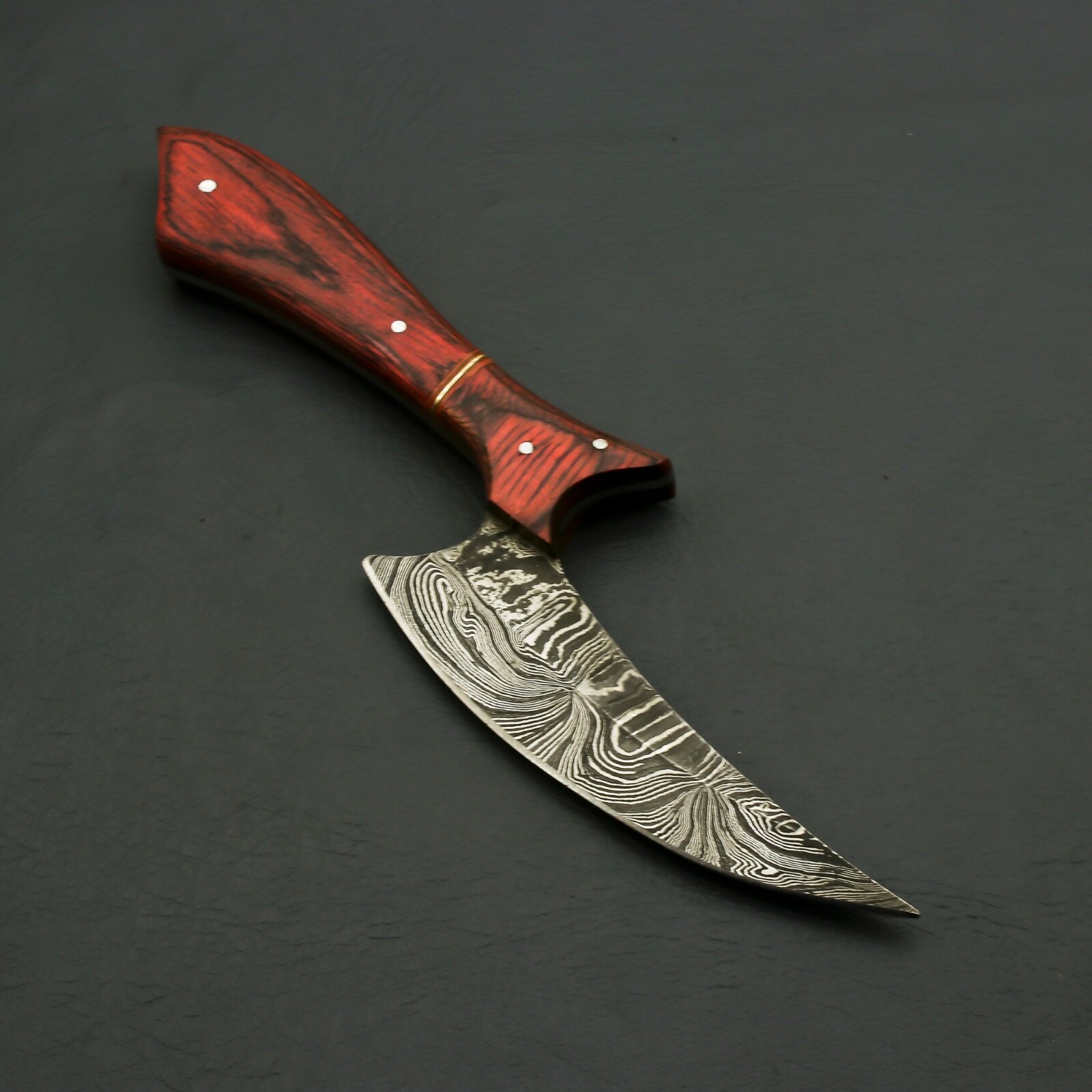 Custom Handforged Damascus Steel knife Hunting Camping Full Tang + Sheath