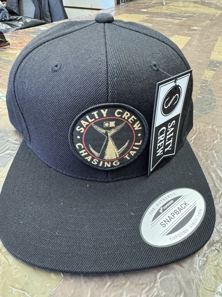 Salty Crew Chasing Tail Hat Black SnapBack Cap - Authentic