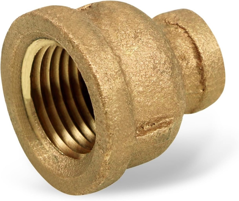 Supply Giant 3/4"x 1/4" Reducing Coupling Female NPT Threaded Brass Pipe Fitting