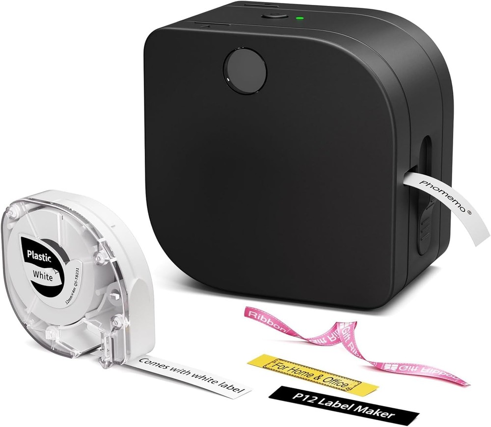 Label Maker Machine with Tape, P12 Bluetooth Small Label Maker with Multiple ...