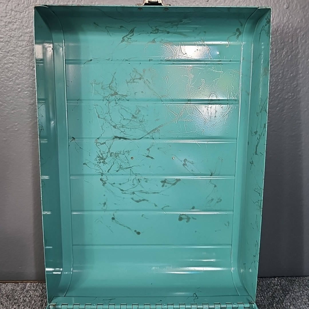 Sears Roebuck And Co. “TOWER” Green Marbled Lock Box No Key Vintage MCM