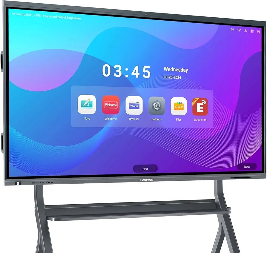EUNIVON Smart Board 65'' 4K UHD Digital Whiteboard Touch Screen Electronic Pen