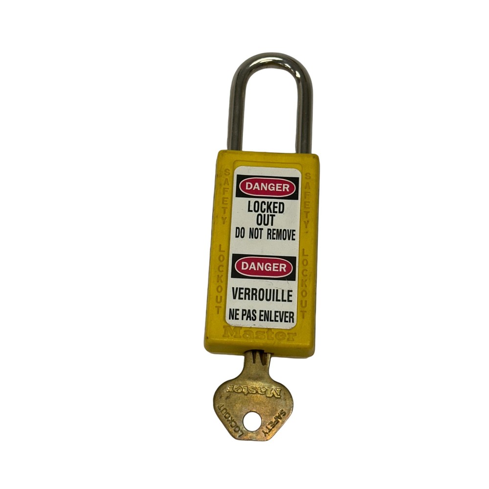 Master Lock Danger Locked Out Do Not Remove, Yellow,3 in