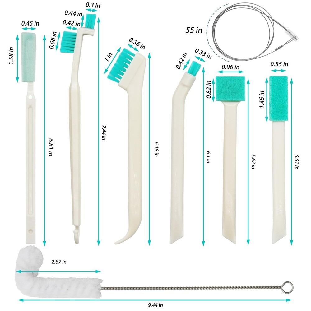 10 Pcs Ice Machine Cleaning Brush Kit, Maker Cleaner Tools Multicolor