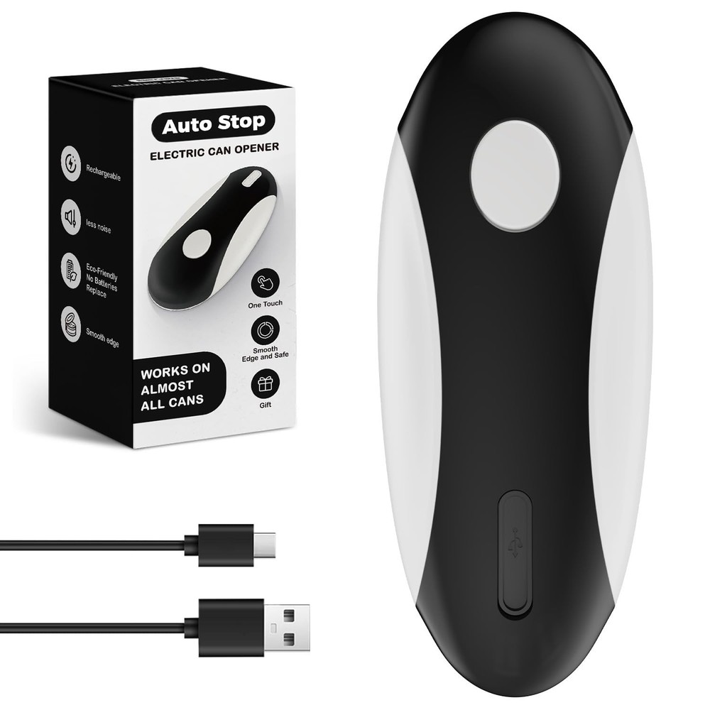 Auto Stop Electric Can Opener - Rechargeable Can Openers Smooth Edge for Seni...