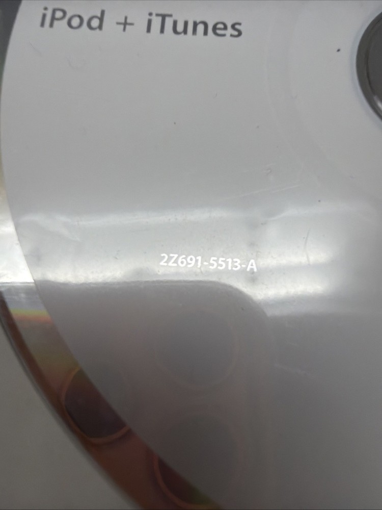 APPLE iPod + iTunes Installation Software CD 2005 2Z691-5513-A Disc Quick Start