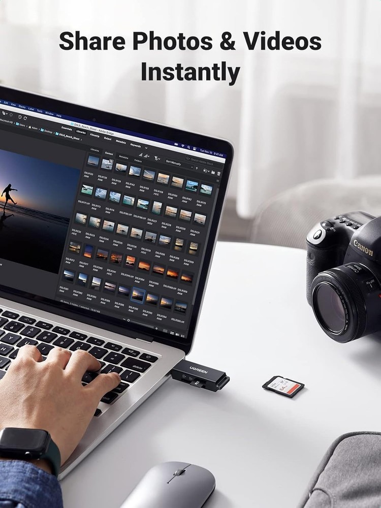 Versatile USB 3.0 Card Reader for SD/TF Cards - Plug & Play Convenience