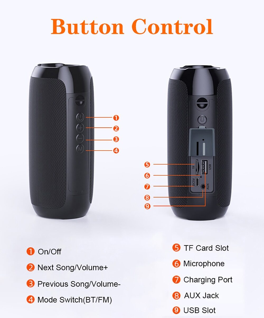 Bluetooth Wireless Portable Speaker Waterproof Stereo Bass USB TF FM Radio LOUD